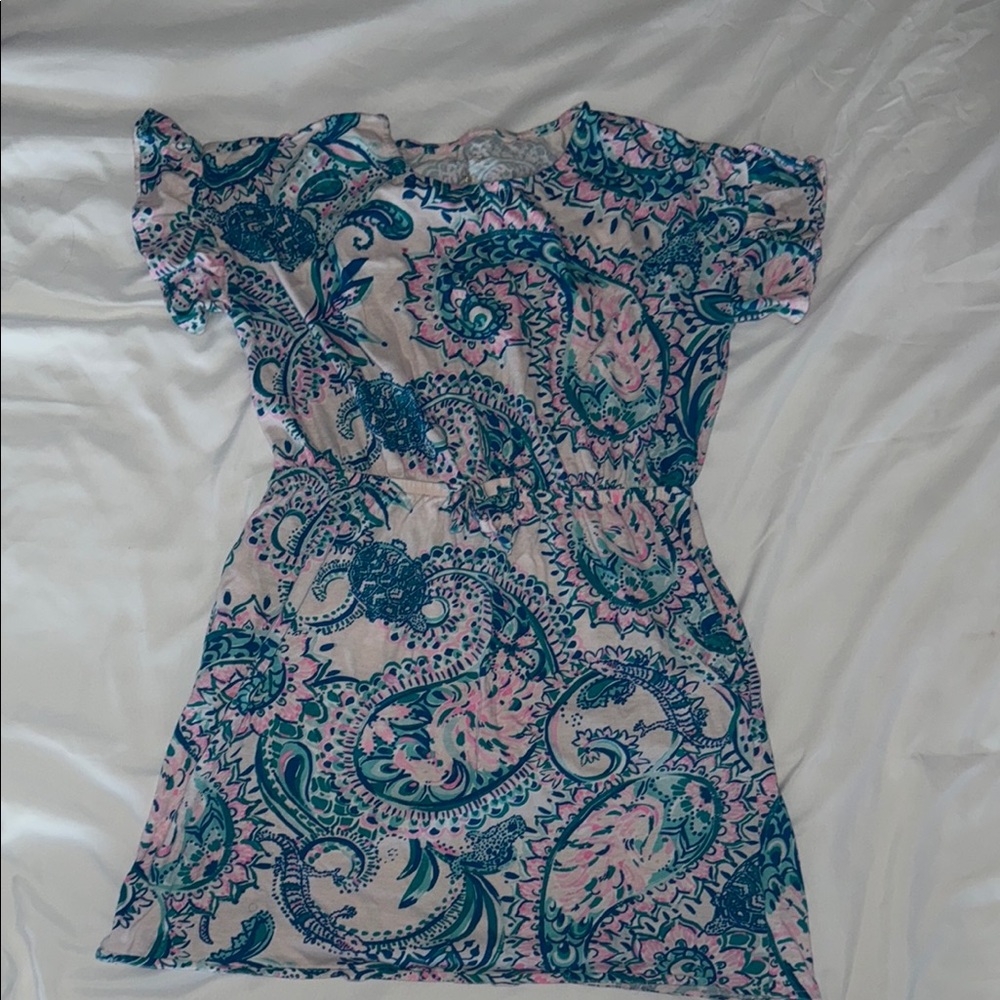 Paisley Print Dress in Pink and Blue